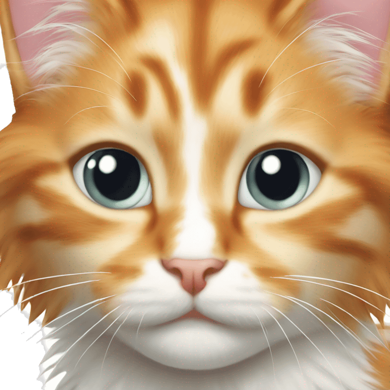 Long haired orange and white kitten emoji