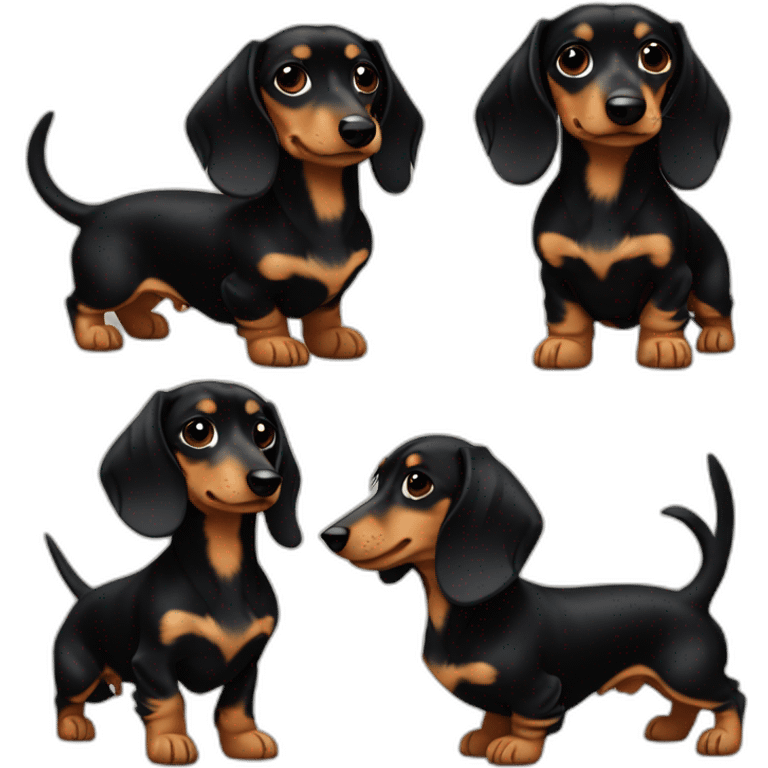 Long haired minature dachshund Black and tan zelda link emoji