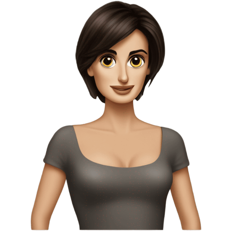 Penelope cruz with dark brown hair bob emoji