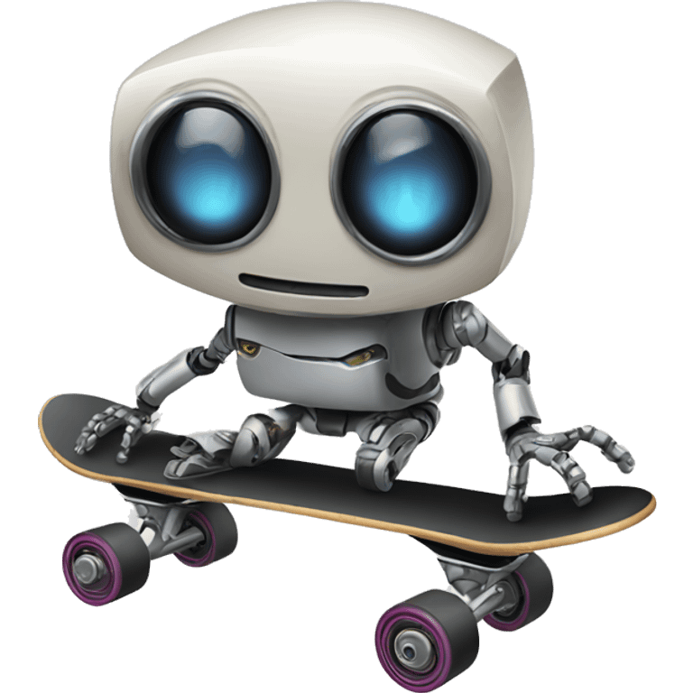 Skateboarding robot emoji