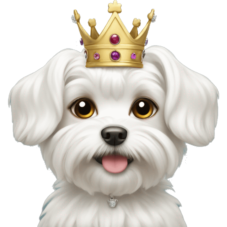 Maltese puppy with crown  emoji