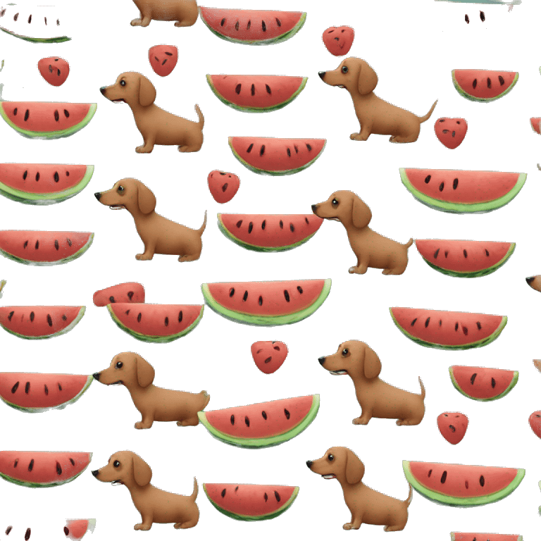 Watermelon dachshund emoji