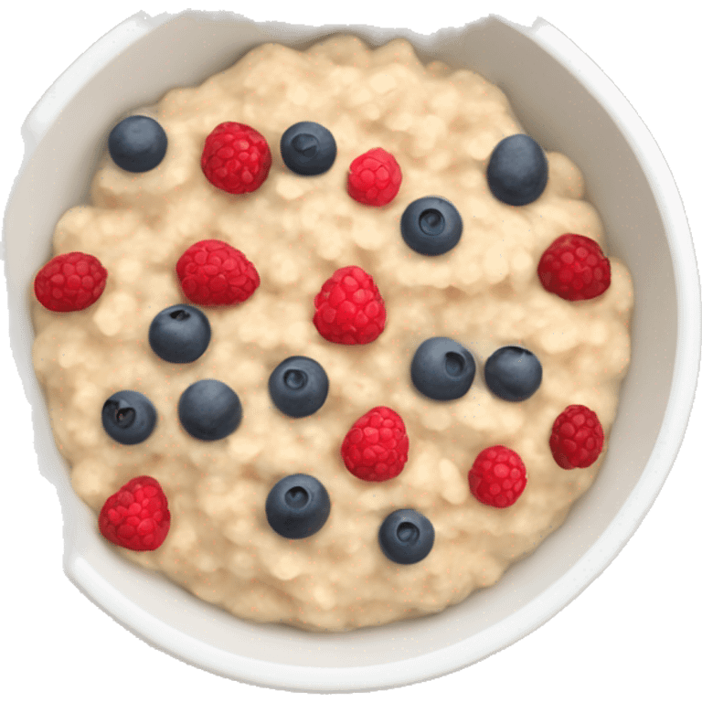 Oatmeal porridge with berries and fruits in a bowl  emoji