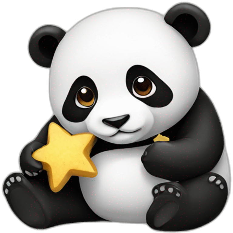 A panda eating a star emoji