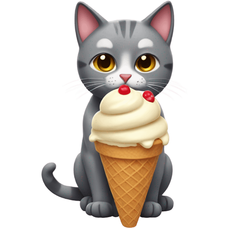 Cat eating ice cream  emoji