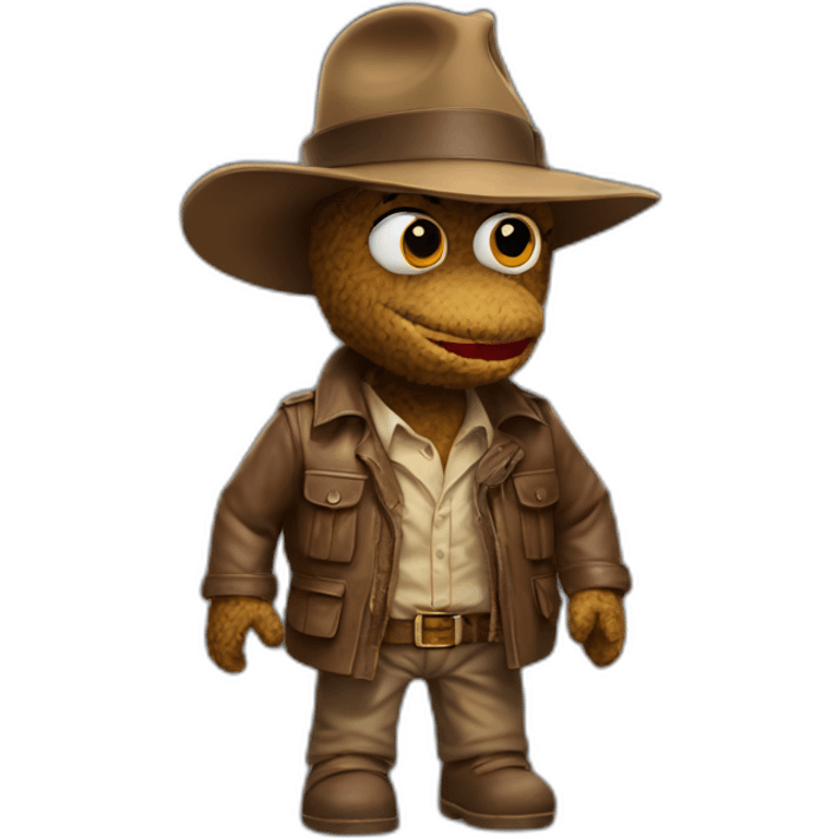 indiana jones muppet with rose skin emoji