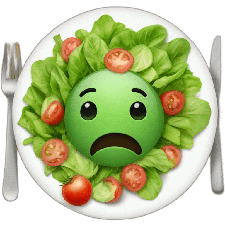 in front of my salad emoji