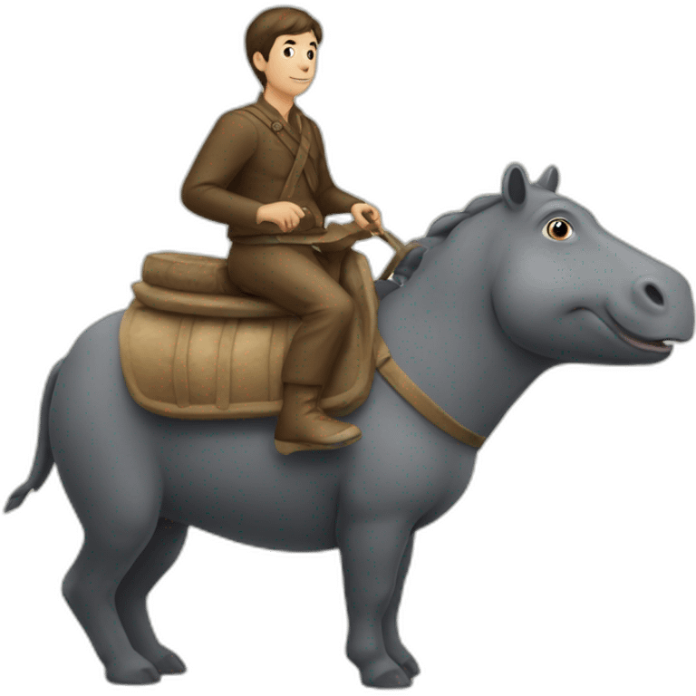 Goris sur un hippopotame emoji