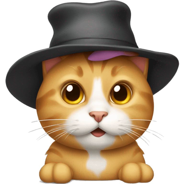 cat pooping out hats emoji