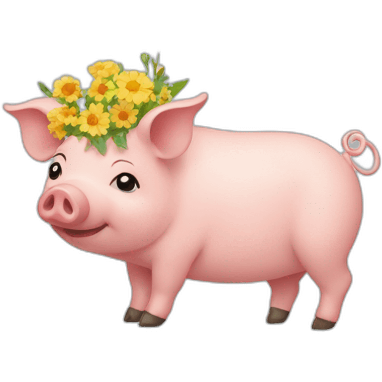 Pig with flowers emoji