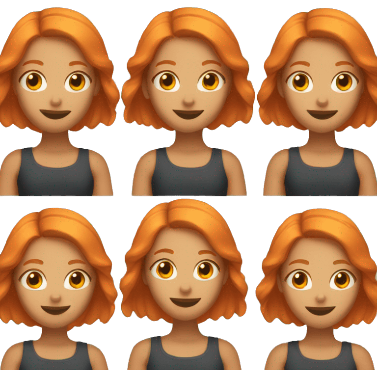 girl with orange hair waving hello emoji