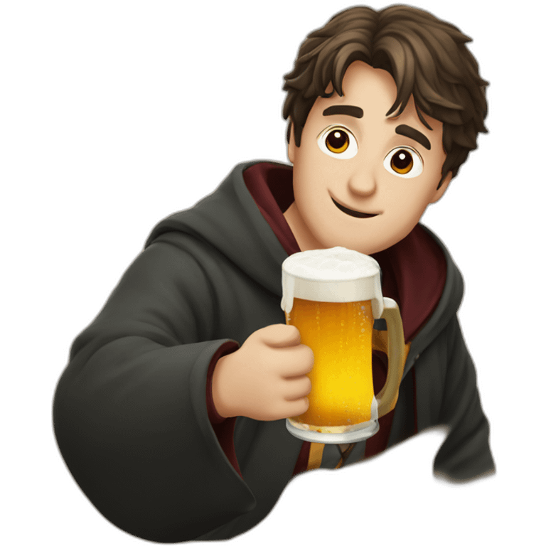 Harry Potter drinking beer emoji