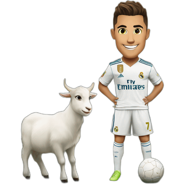 Cristiano Ronaldo At Real Madrid on the back of a goat emoji