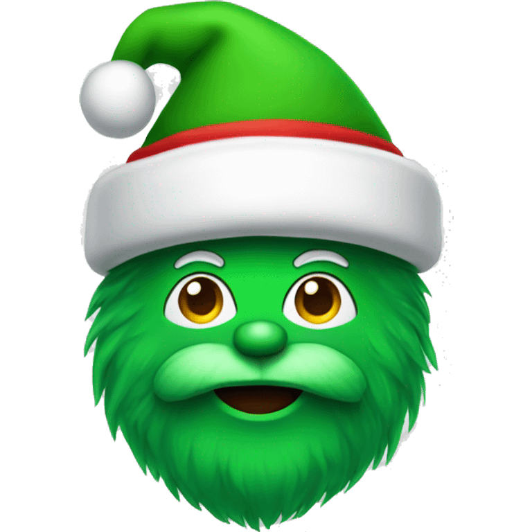 Green fur man with Santa hat emoji