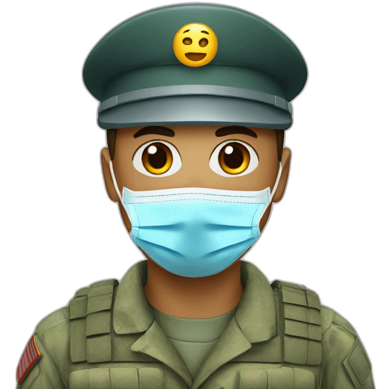 soldier face in a Medical masks emoji