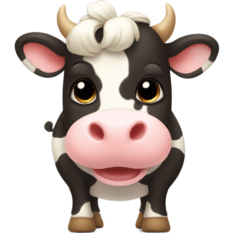 Cutest Cow with bow emoji