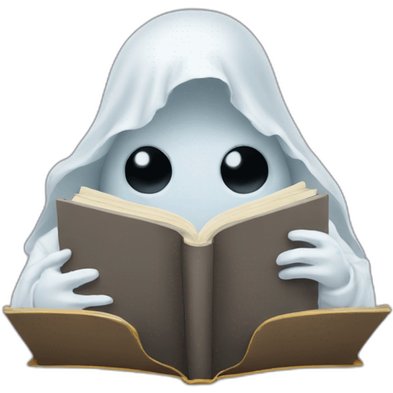 A ghost reading a book emoji