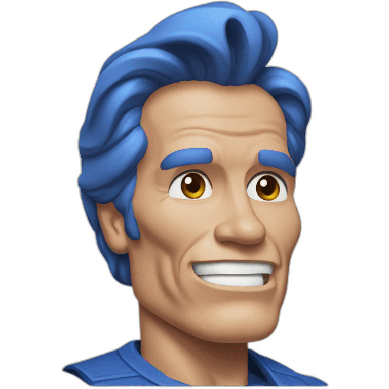 Arnold Schwarzenegger en bleu en ia emoji