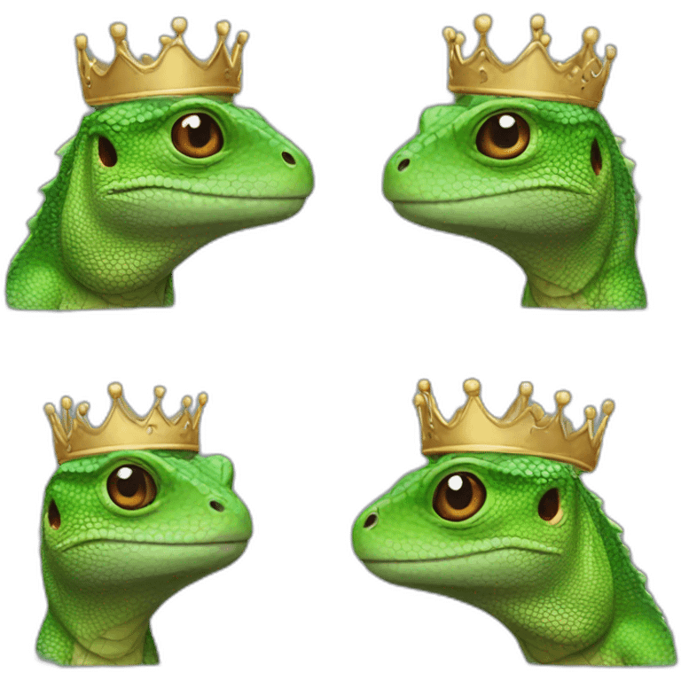 lizard wearing crown emoji