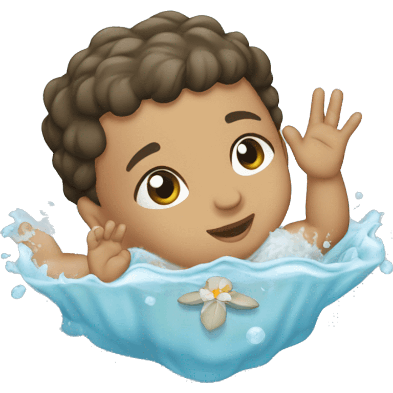 hispanic baby catholic baptism in water emoji