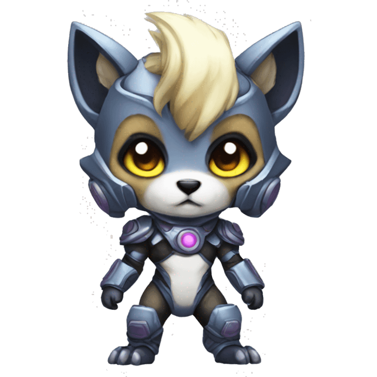 Anthro Kawaii Chibi Protogen full body emoji