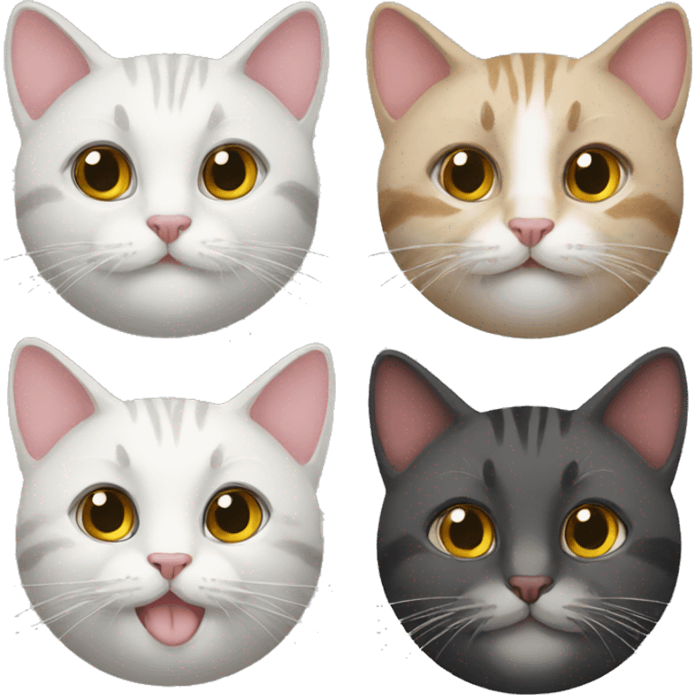 Five cats emoji