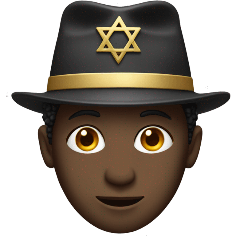 black man wearing jewish hat emoji