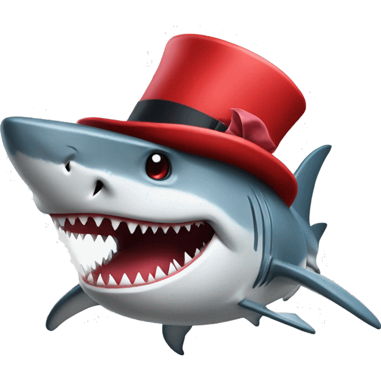 shark with red tophat emoji