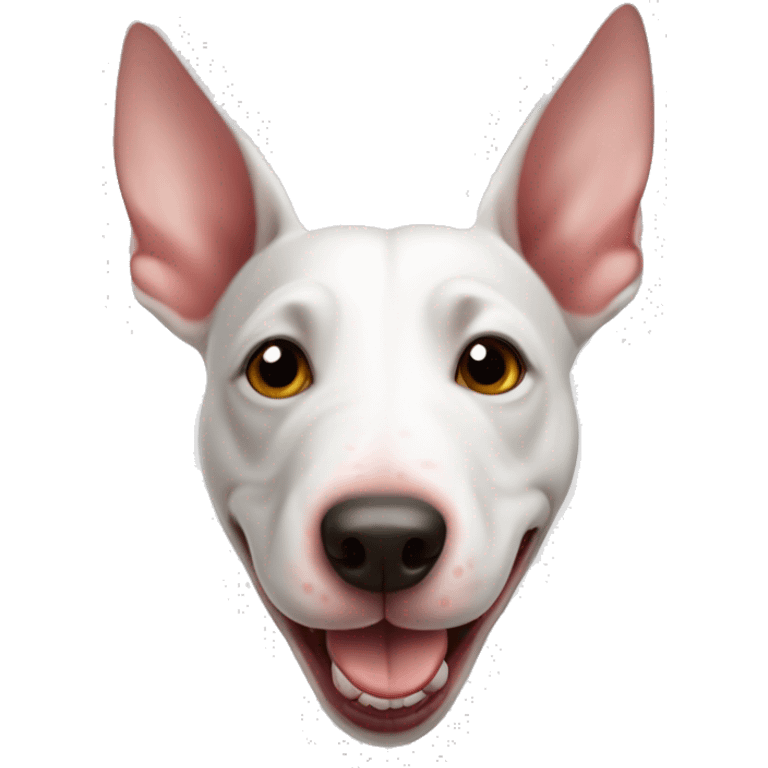 Bull Terrier, happy with heart, on transparent background emoji