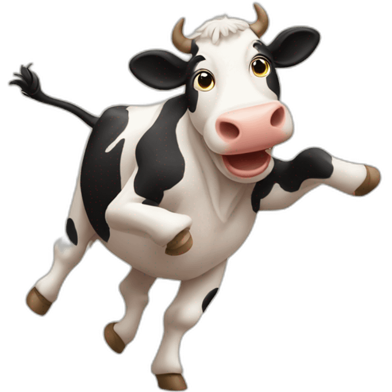 A cow is dancing emoji