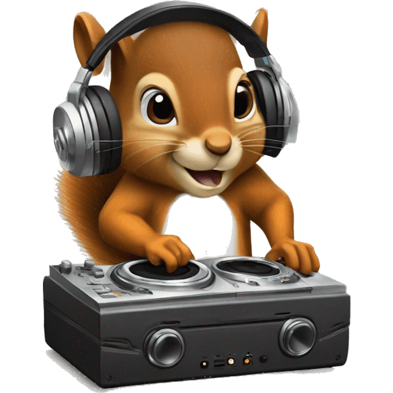 A squirrel playing a dj  emoji