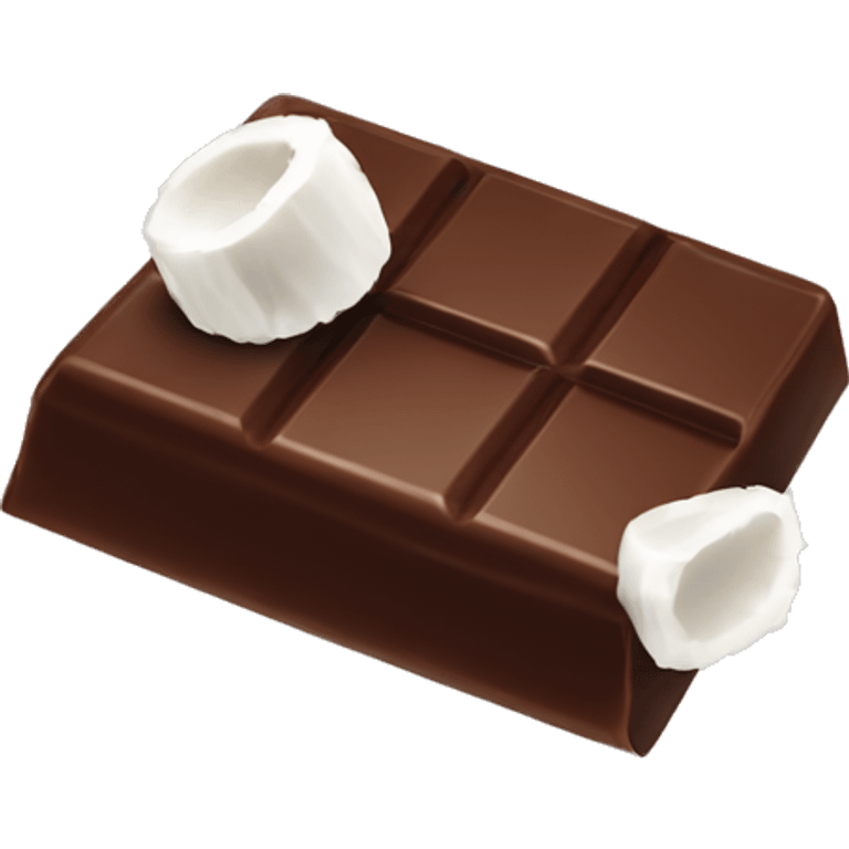 chocolate bar with coconut emoji