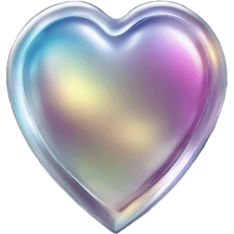 Chromatic heart shape metalic transparent glass emoji