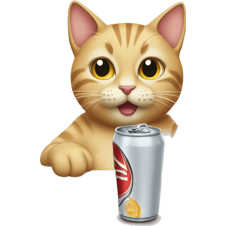 Cat drinking soda emoji