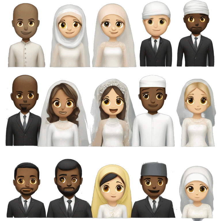 Nikkah Muslim wedding couple, a Somali guy and a Swedish girl emoji