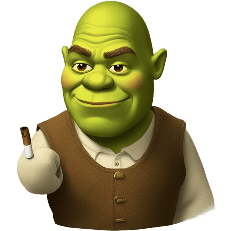 Shrek smoking a cigar emoji