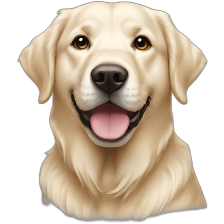 White golden retriever, labrador retriever mix emoji