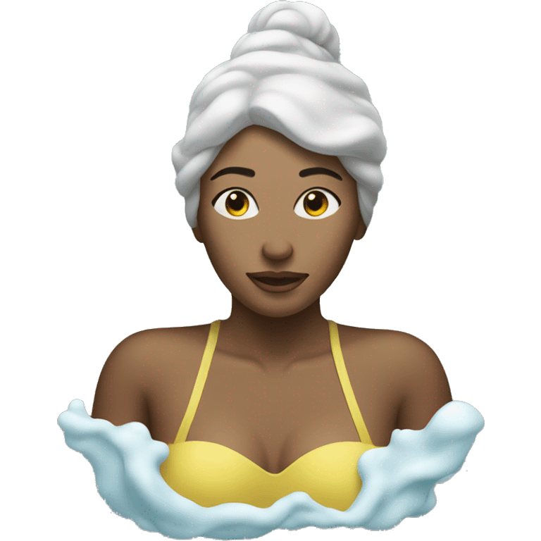 woman swiming in foam emoji