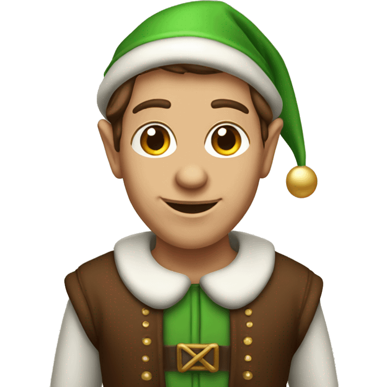 Christmas elf with brown hair emoji