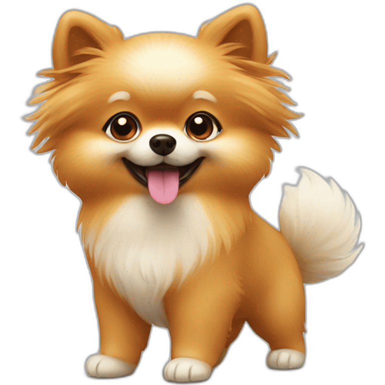 Pomeranian dog saying hi emoji