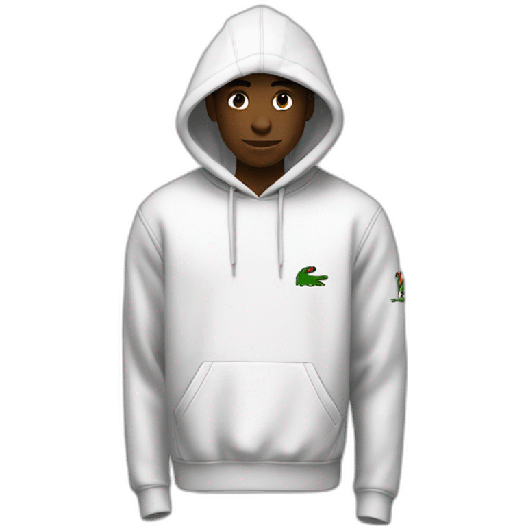 Lacoste tênis black friends with white lacoste hoodie emoji