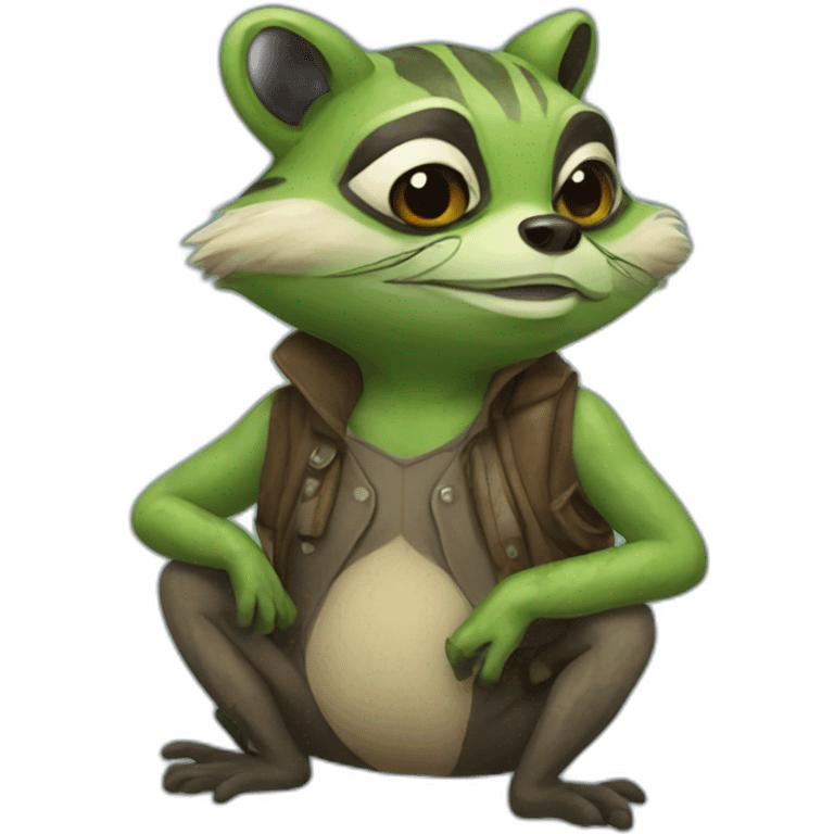 raccoon man frog emoji