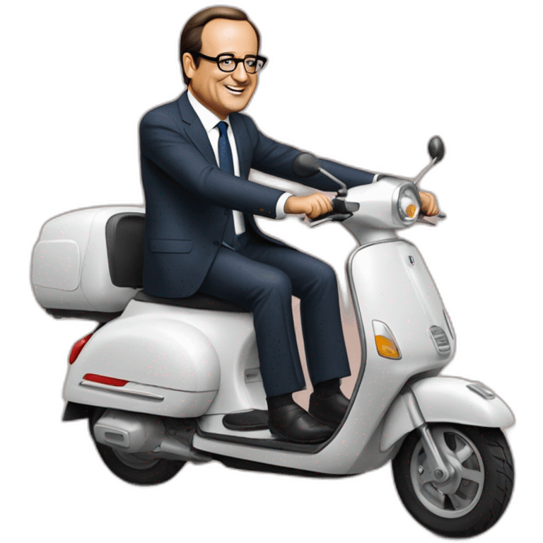 François Hollande sur un scooter emoji