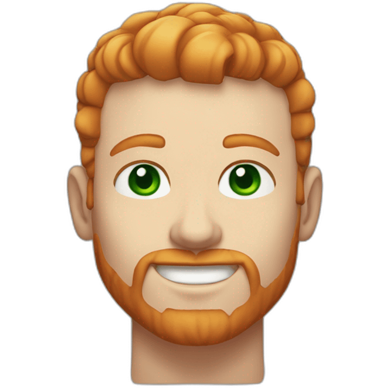 Ginger haired hunk, crew cut, green eyes emoji