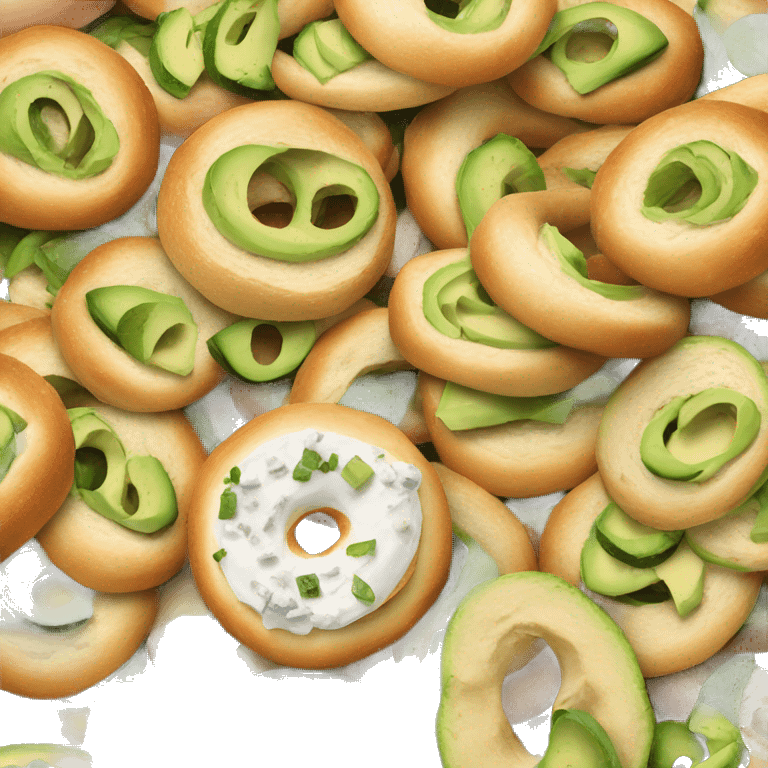 bagel with avocado and feta emoji