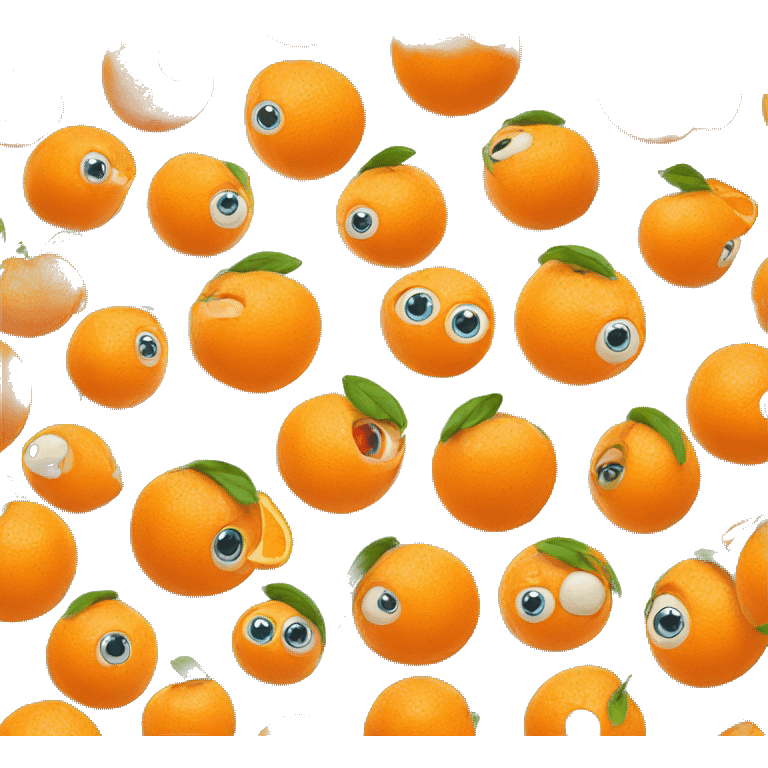 Orange fruit with eyes emoji