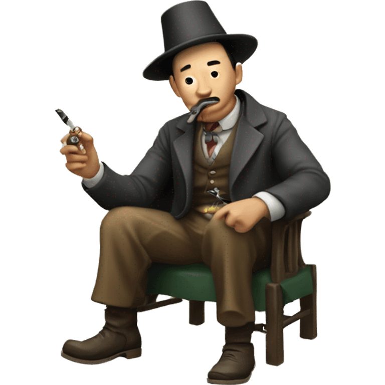 smoking pipe man mongolia gentlemen emoji