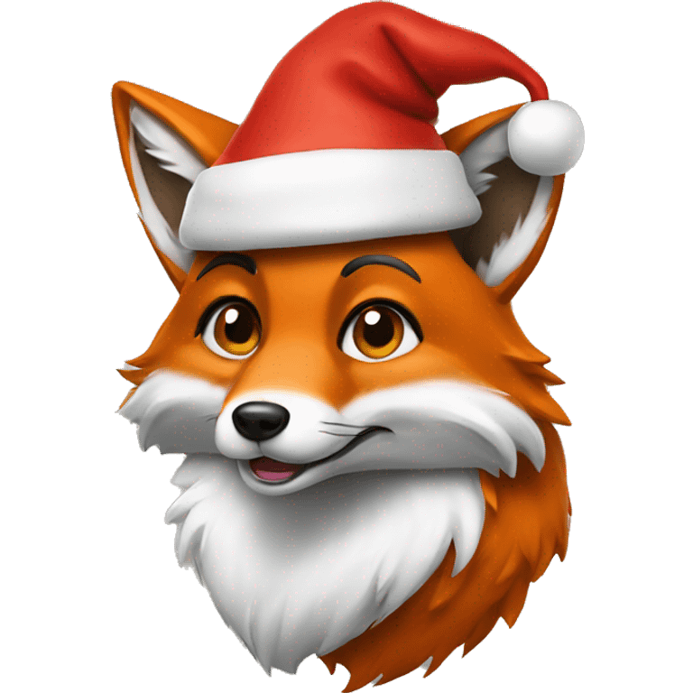 Fox wearing a Santa hat emoji