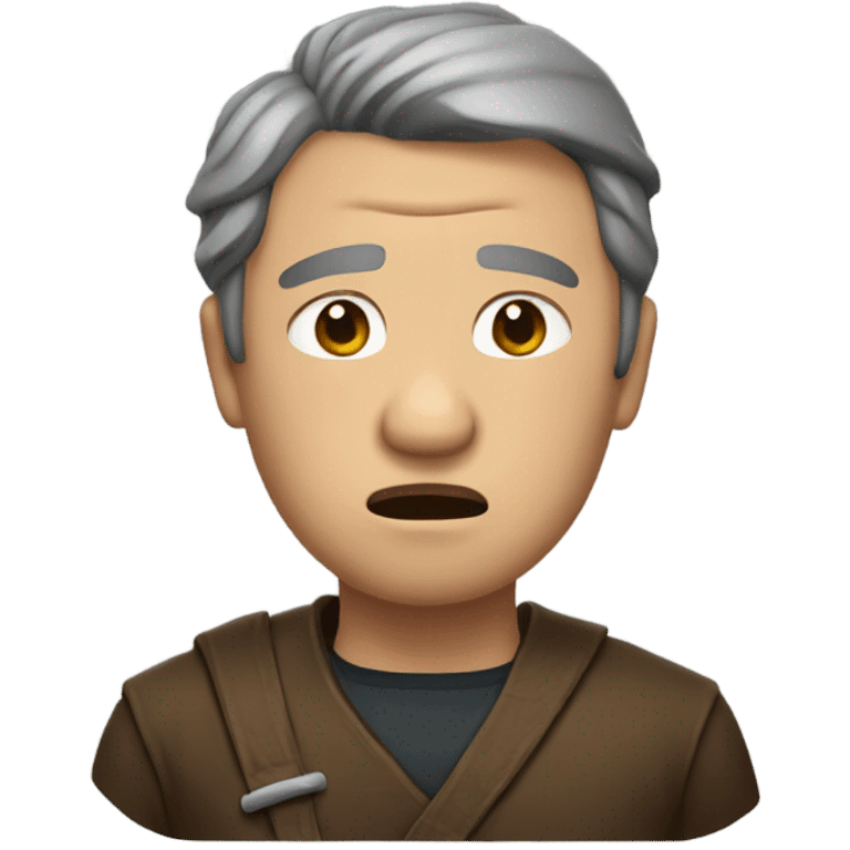 Han with an upset stomach emoji