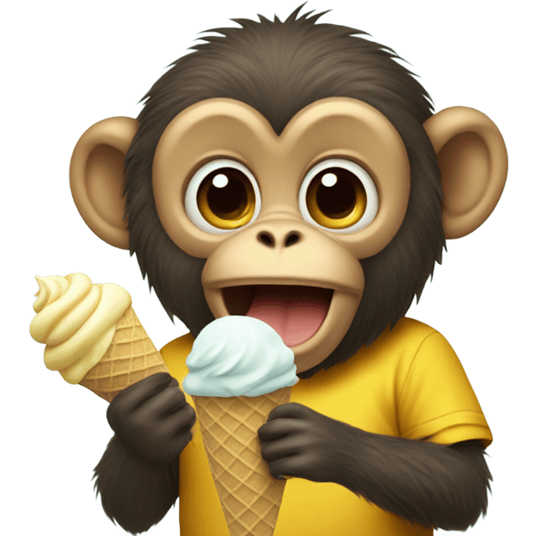 Monkey eating ice cream emoji